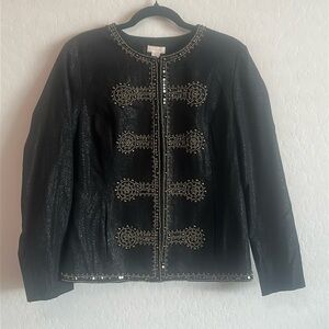 Chico’s Sparkly Jacket with Beading Size 1.